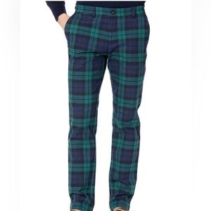 Vineyard Vines Boys Tartan Plaid Trousers Pants Size 16 Dark Green Navy